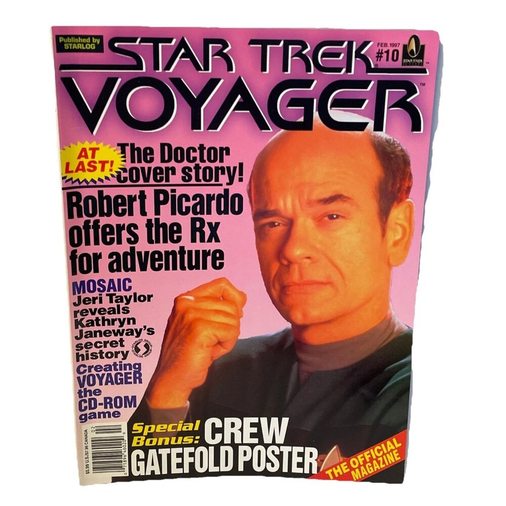 Star Trek Voyager Magazine #10 Feb 1997 Robert Picardo Doctor Janeway Poster